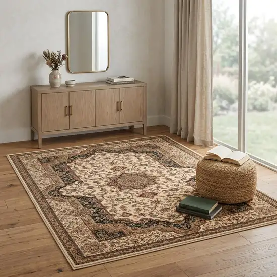Black And Ivory Oriental Area Rug Photo 1
