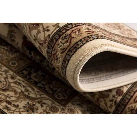 Cream and Black Decorative Area Rug Photo 2