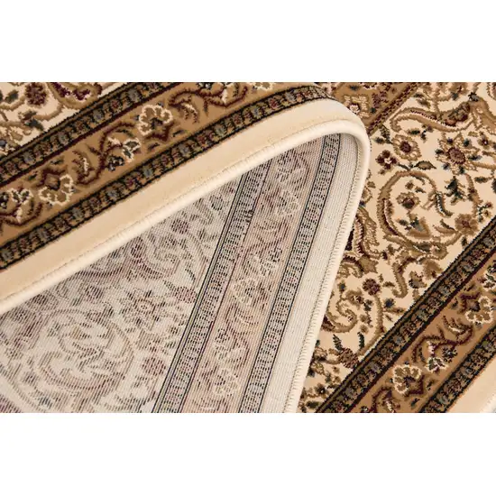 Cream and Black Decorative Area Rug Photo 7