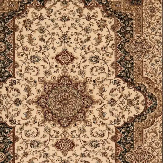 Black And Ivory Oriental Area Rug Photo 2
