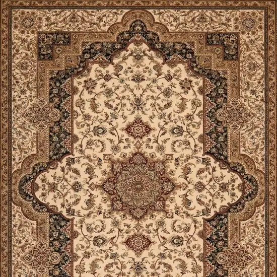 Black And Ivory Oriental Area Rug Photo 3