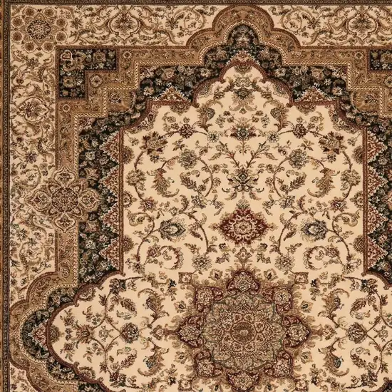 Black and Ivory Oriental Power Loom Area Rug Photo 3