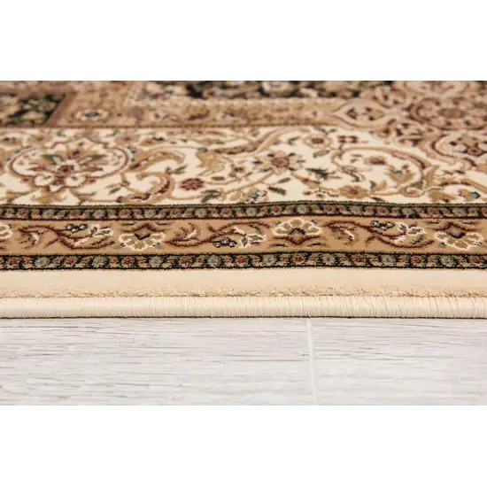 Black and Ivory Oriental Power Loom Area Rug Photo 7