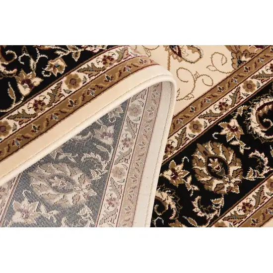Black And Ivory Oriental Area Rug Photo 6
