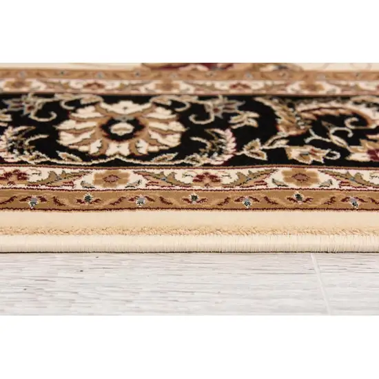 Black And Ivory Oriental Area Rug Photo 7