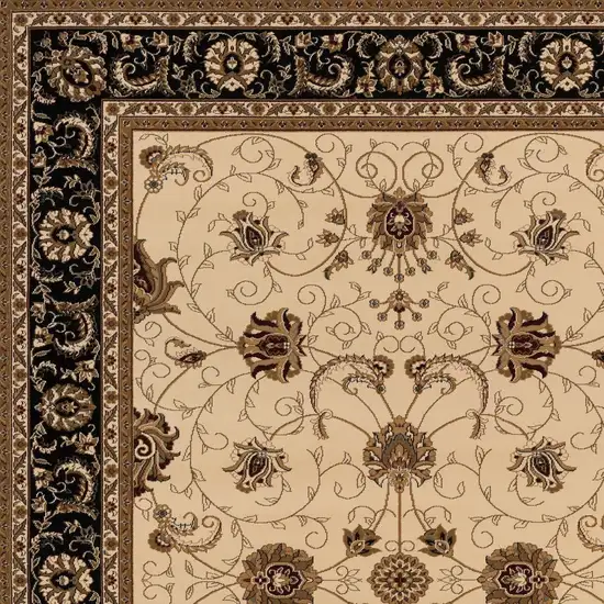 Black And Ivory Oriental Area Rug Photo 3