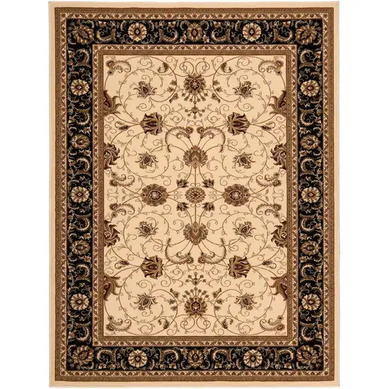 Black And Ivory Oriental Area Rug Photo 2