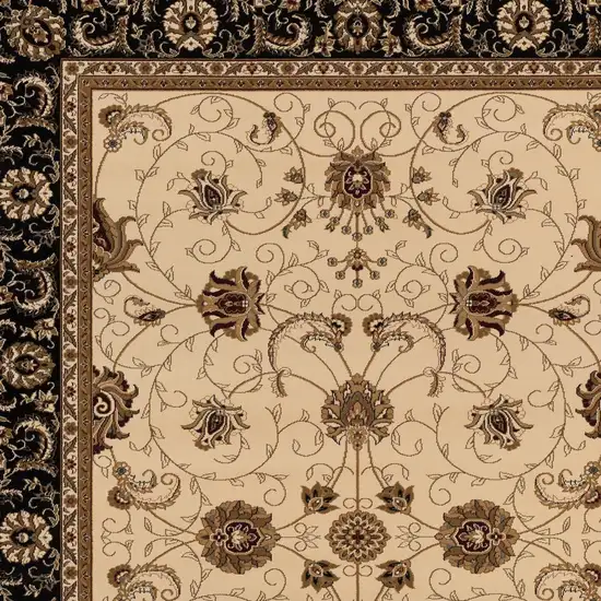 Black And Ivory Oriental Area Rug Photo 3