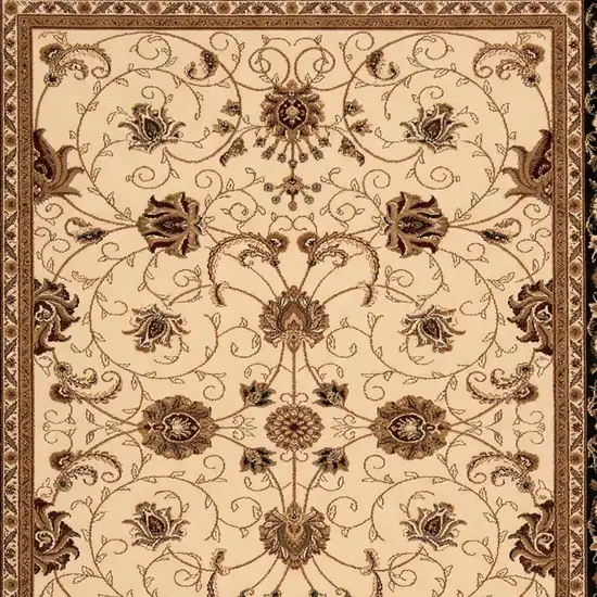 Black And Ivory Oriental Area Rug Photo 3