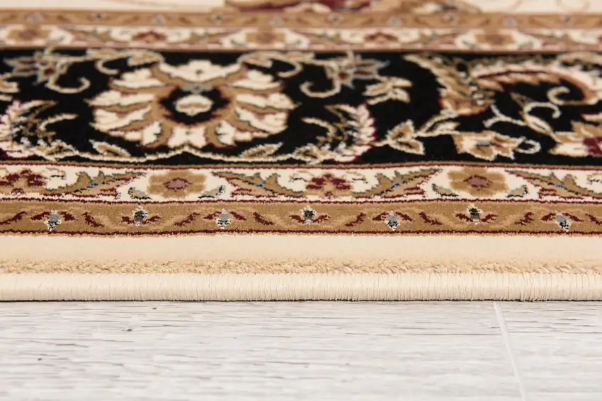 15' Black And Ivory Oriental Runner Rug Photo 9
