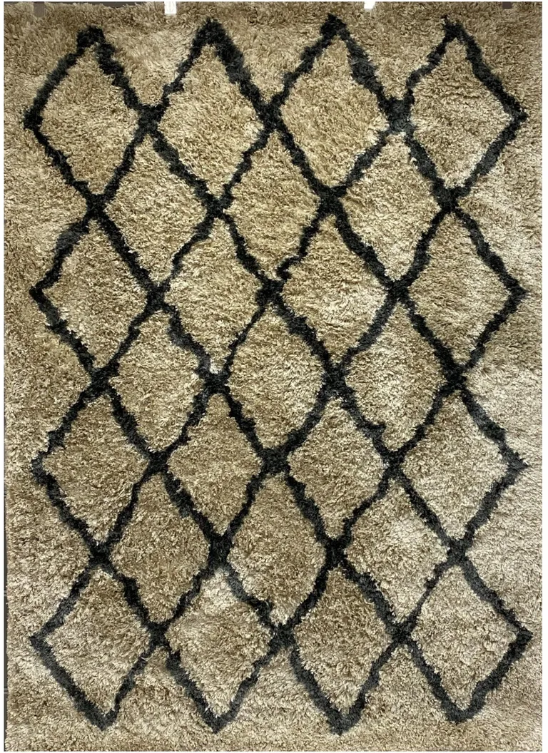 Cream and Black Lattice Area Rug Photo 3