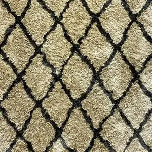 Photo of Cream and Black Lattice Area Rug