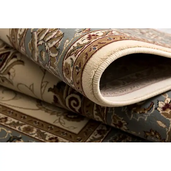 Blue And Ivory Oriental Area Rug Photo 9
