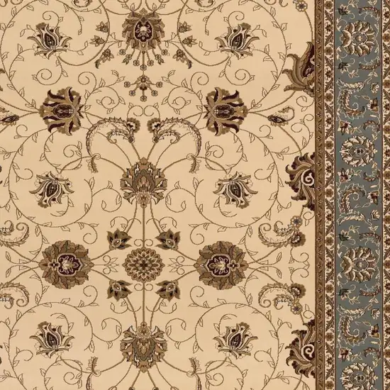 Blue And Ivory Oriental Area Rug Photo 3