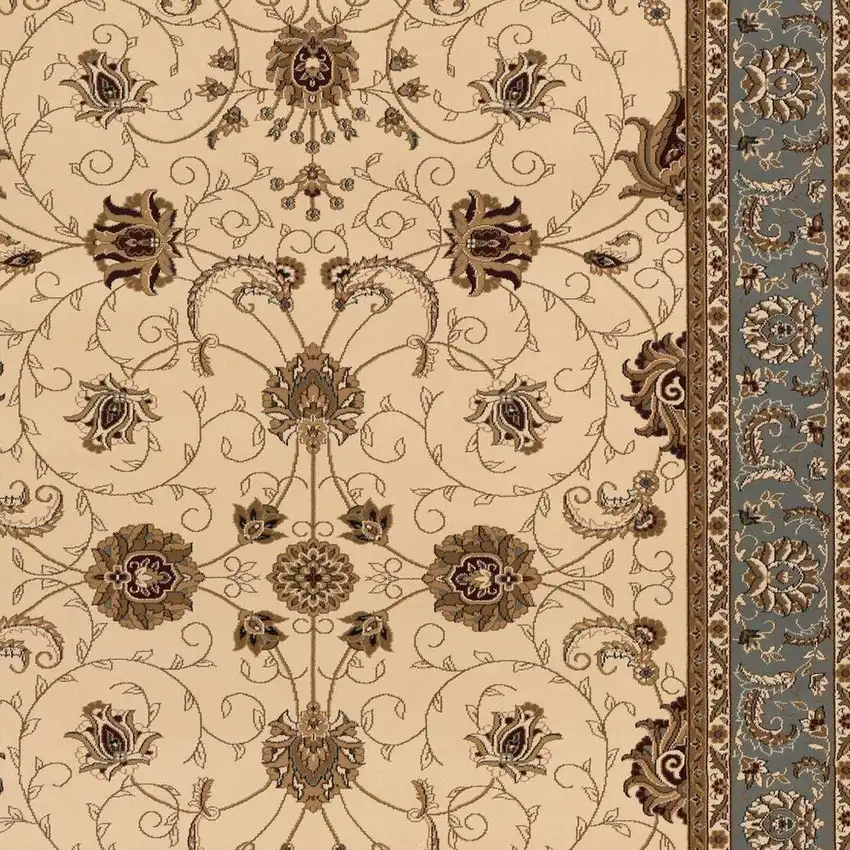 Blue And Ivory Oriental Area Rug Photo 3