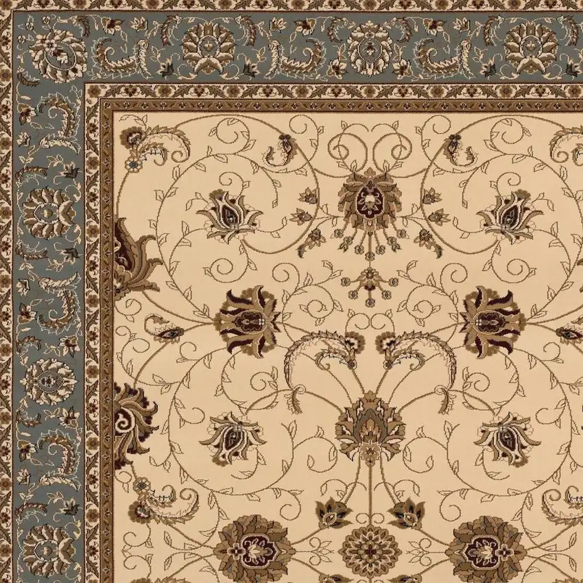 Blue And Ivory Oriental Area Rug Photo 5