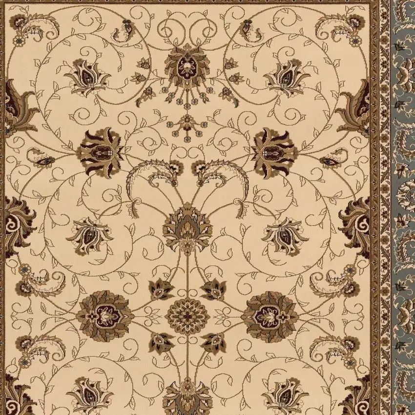 Blue And Ivory Oriental Area Rug Photo 2