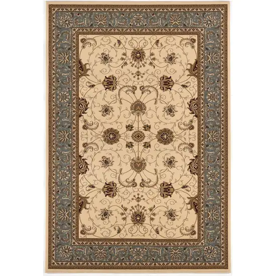 Blue And Ivory Oriental Area Rug Photo 2