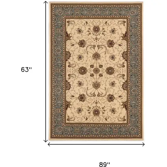 Blue And Ivory Oriental Area Rug Photo 7