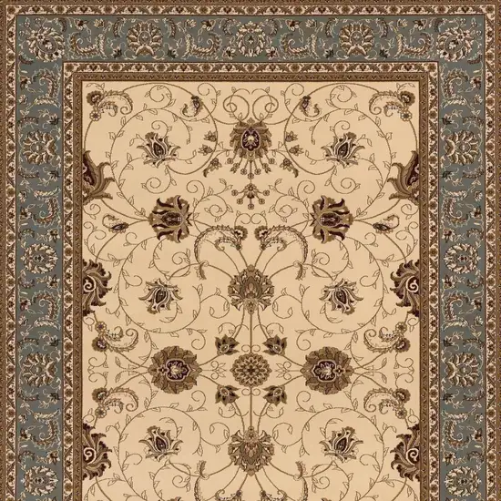 Blue And Ivory Oriental Area Rug Photo 3
