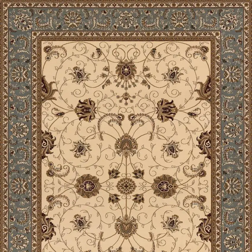 Blue And Ivory Oriental Area Rug Photo 3