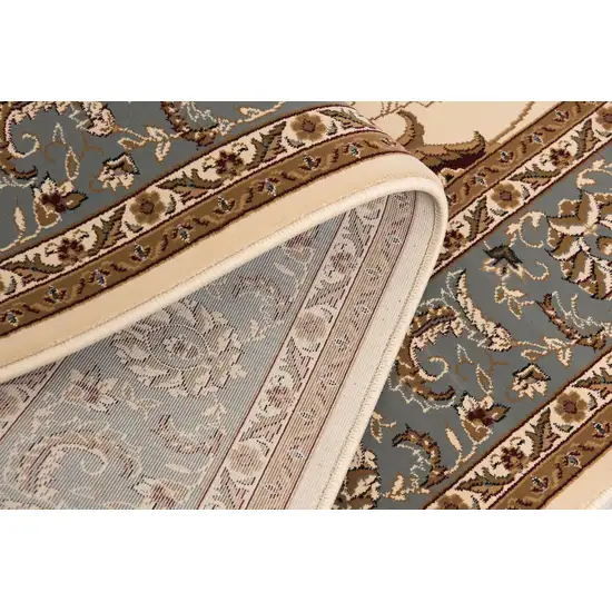 Blue And Ivory Oriental Area Rug Photo 5