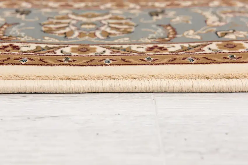 Cream and Blue Traditional Area Rug Photo 8