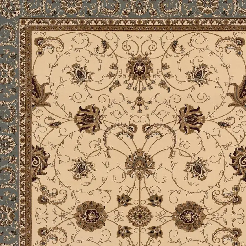 Blue And Ivory Oriental Area Rug Photo 3