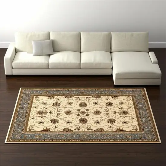 Blue And Ivory Oriental Area Rug Photo 1