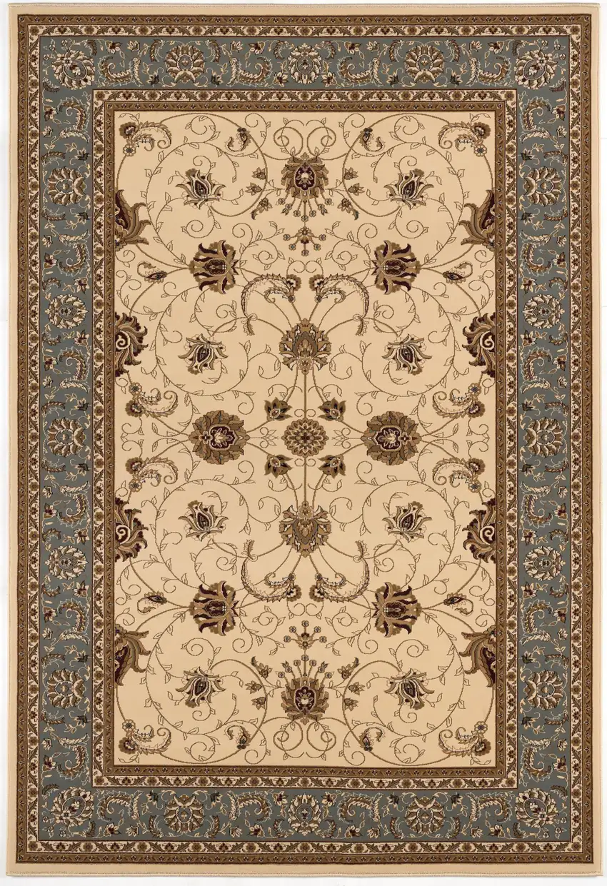 Blue And Ivory Oriental Area Rug Photo 2