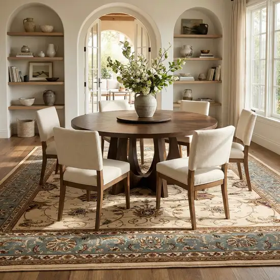 Blue And Ivory Oriental Area Rug Photo 8