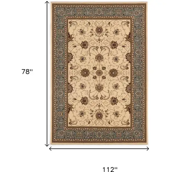 Blue And Ivory Oriental Area Rug Photo 8