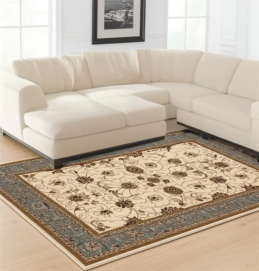Blue And Ivory Oriental Area Rug Photo 1