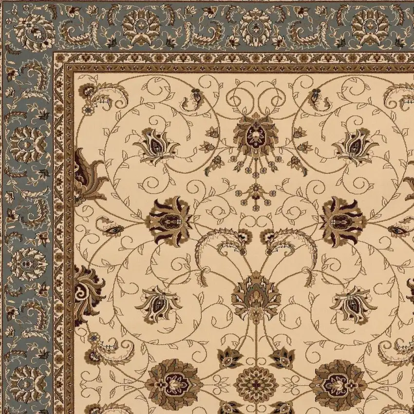 Blue And Ivory Oriental Area Rug Photo 1