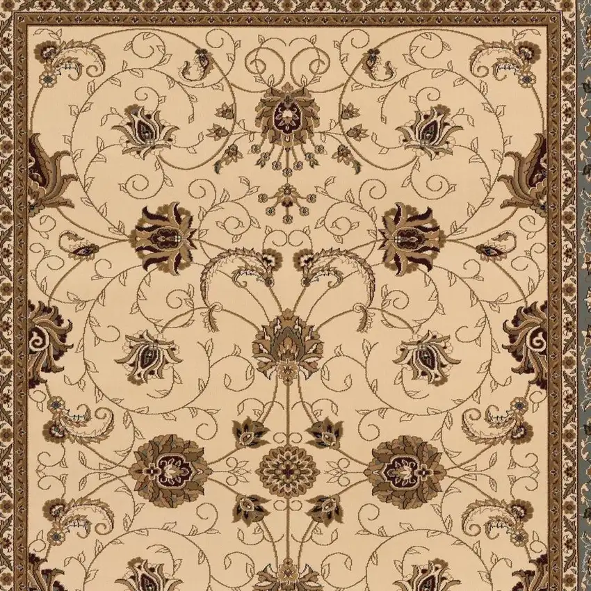 Blue And Ivory Oriental Area Rug Photo 6