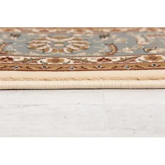 13' Blue And Ivory Oriental Runner Rug Photo 6