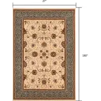 Photo of Cream and Blue Traditional Runner Rug