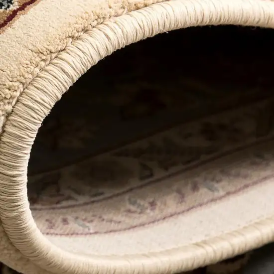 15' Blue And Ivory Oriental Runner Rug Photo 3