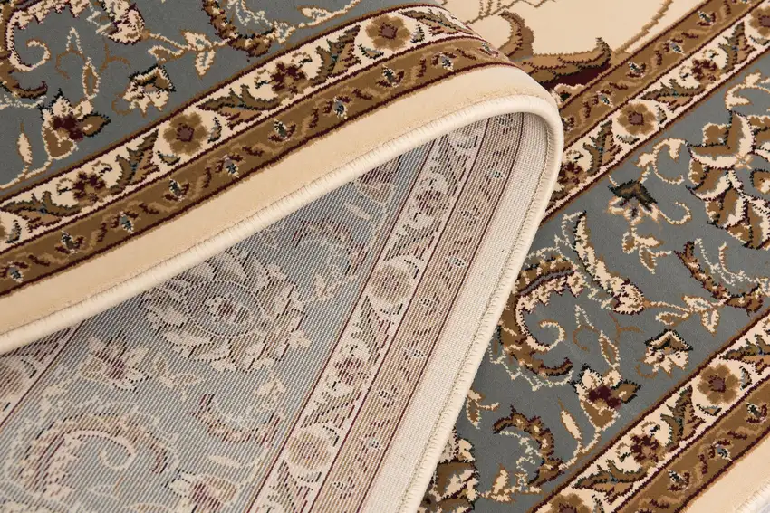 15' Blue And Ivory Oriental Runner Rug Photo 9