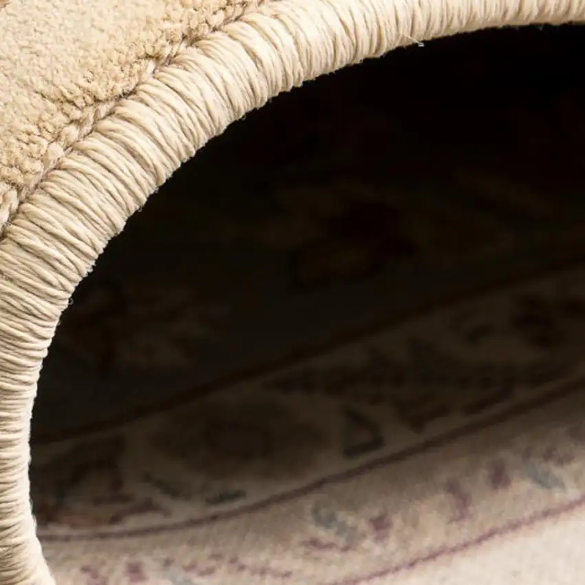 Cream and Blue Traditional Runner Rug Photo 4