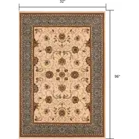 Photo of Cream and Blue Traditional Runner Rug