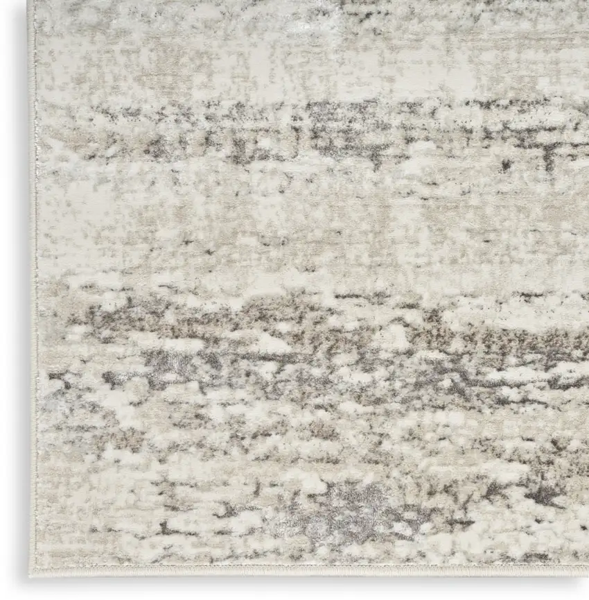 Cream and Gray Abstract Non Skid Area Rug Photo 8