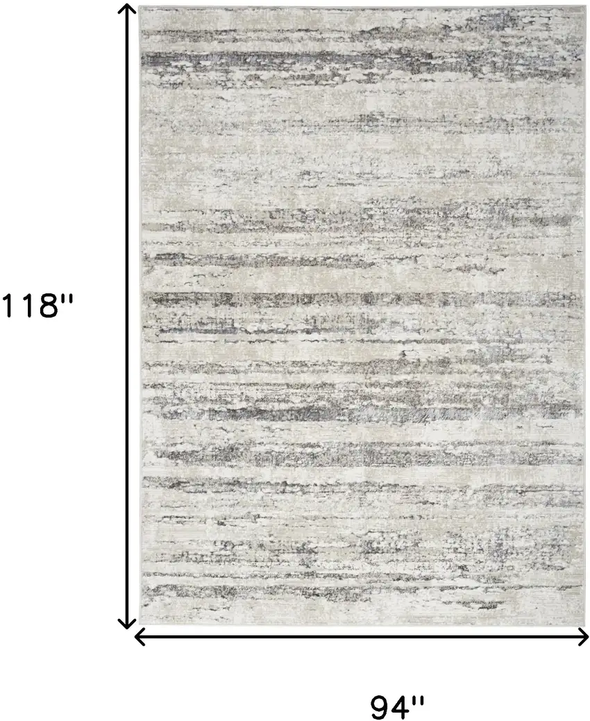 Cream and Gray Abstract Non Skid Area Rug Photo 7