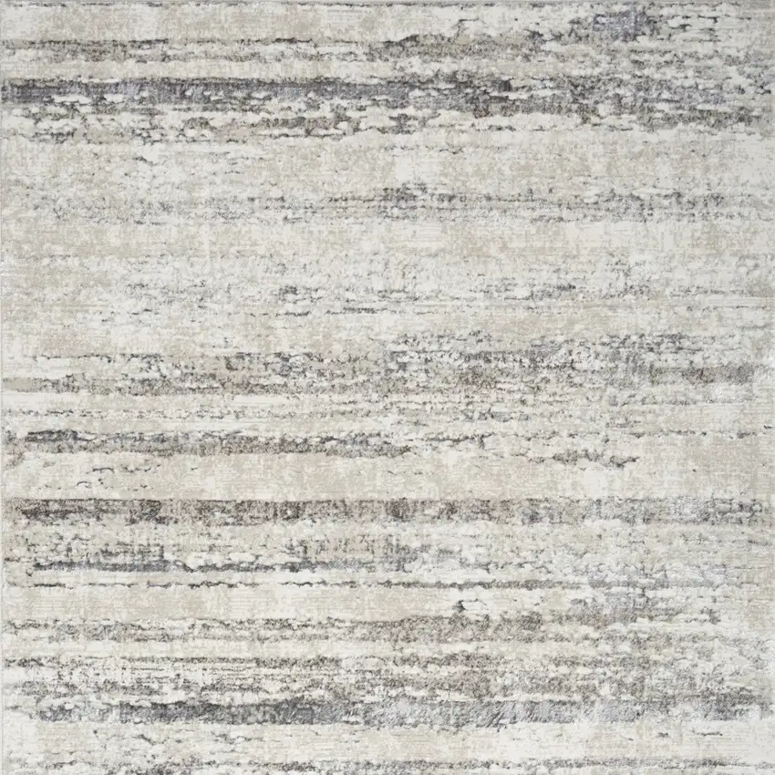 Cream and Gray Abstract Non Skid Area Rug Photo 5