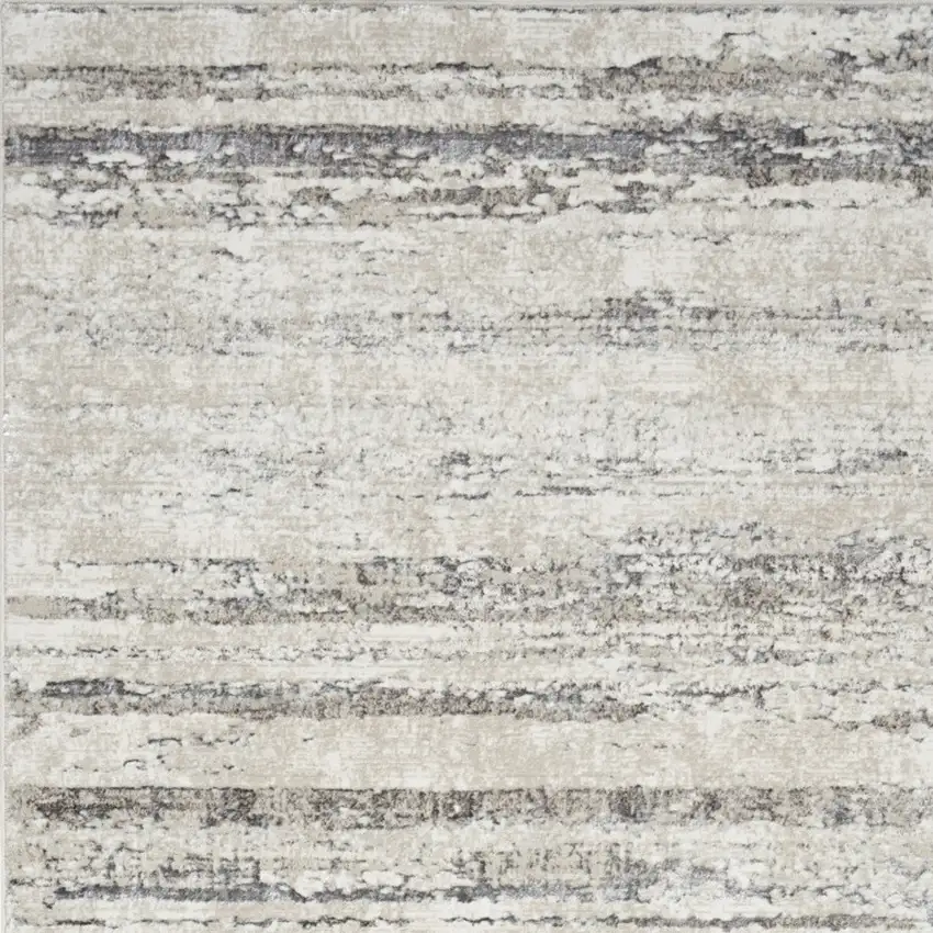 Cream and Gray Abstract Non Skid Area Rug Photo 4