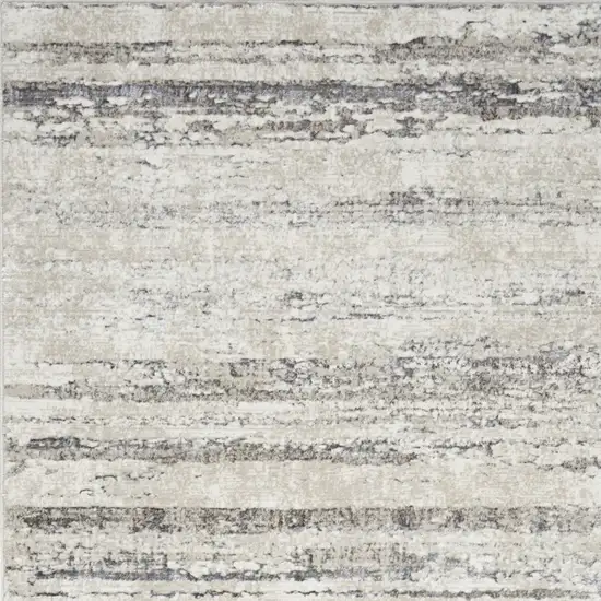 Cream and Gray Abstract Non Skid Area Rug Photo 4