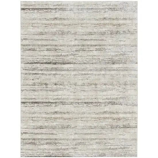 Cream and Gray Abstract Non Skid Area Rug Photo 1