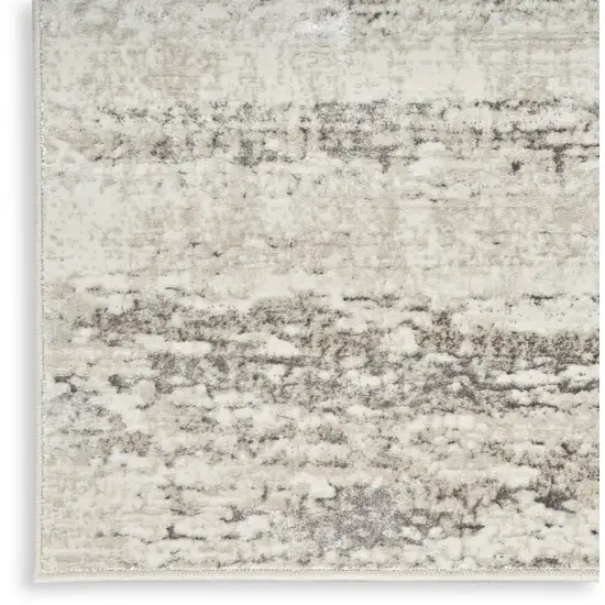 Cream and Gray Abstract Non Skid Area Rug Photo 7