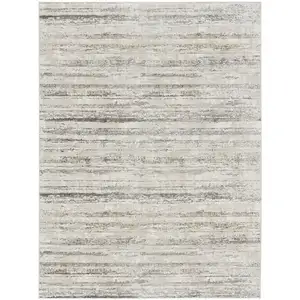 Photo of Cream and Gray Abstract Non Skid Area Rug