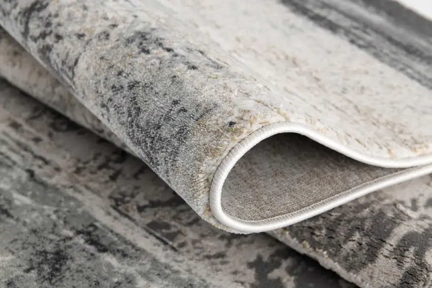 Cream and Gray Abstract Patches Area Rug Photo 7
